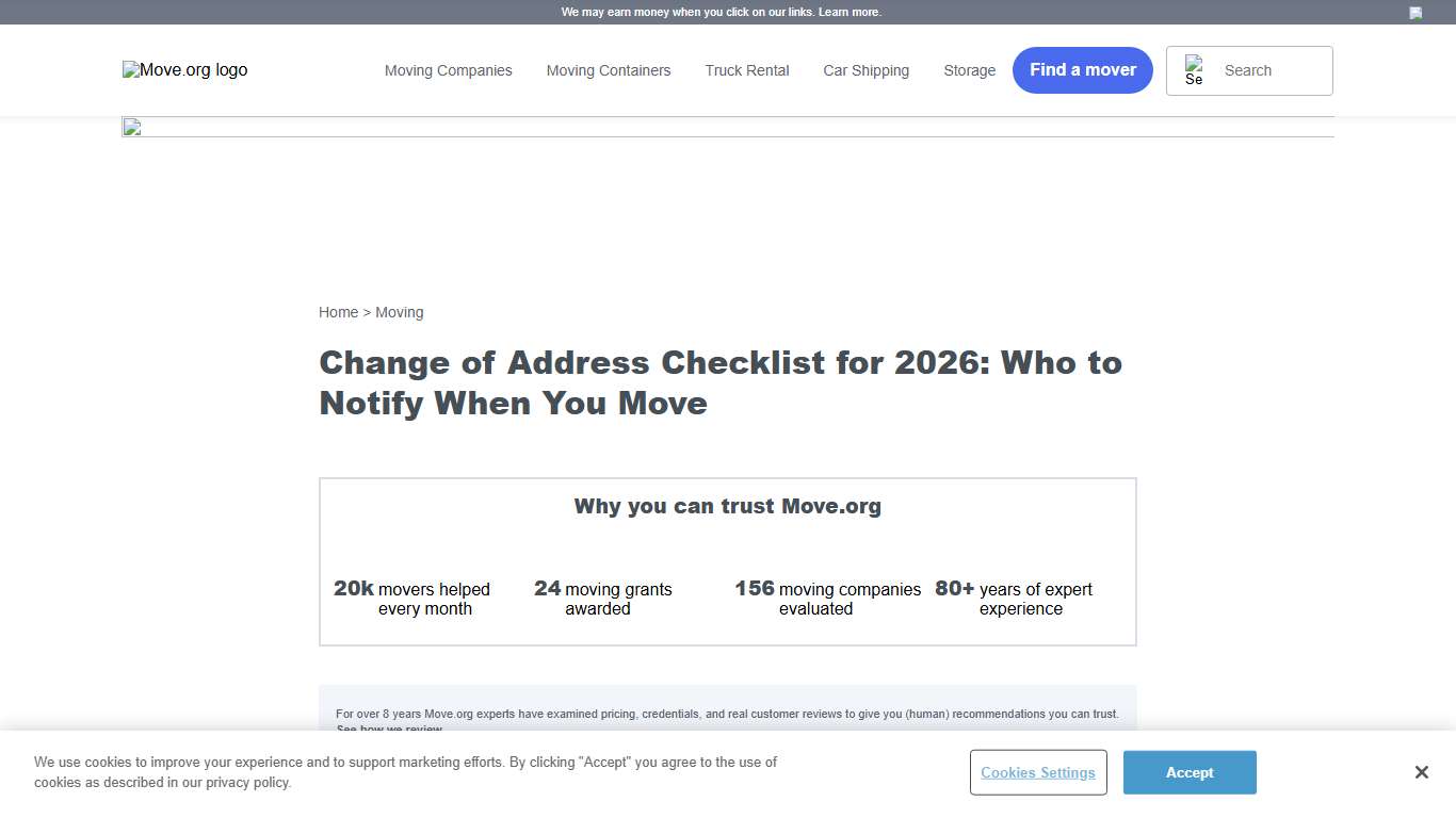 The Ultimate Change of Address Checklist 2026 Move.org